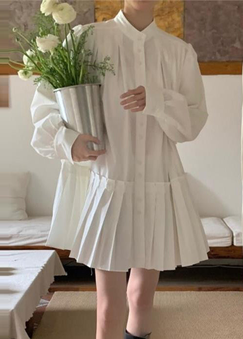 Gros robe décontractée en coton blanc printanier - EasyApparels