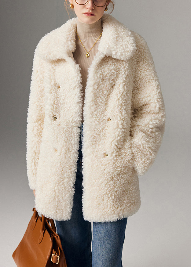 Manteaux d'hiver en fausse fourrure, col blanc classique, poches chaudes - EasyApparels