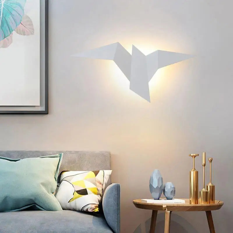 Auriol™ – Applique Murale LED Design Oiseau Noir & Or en Aluminium