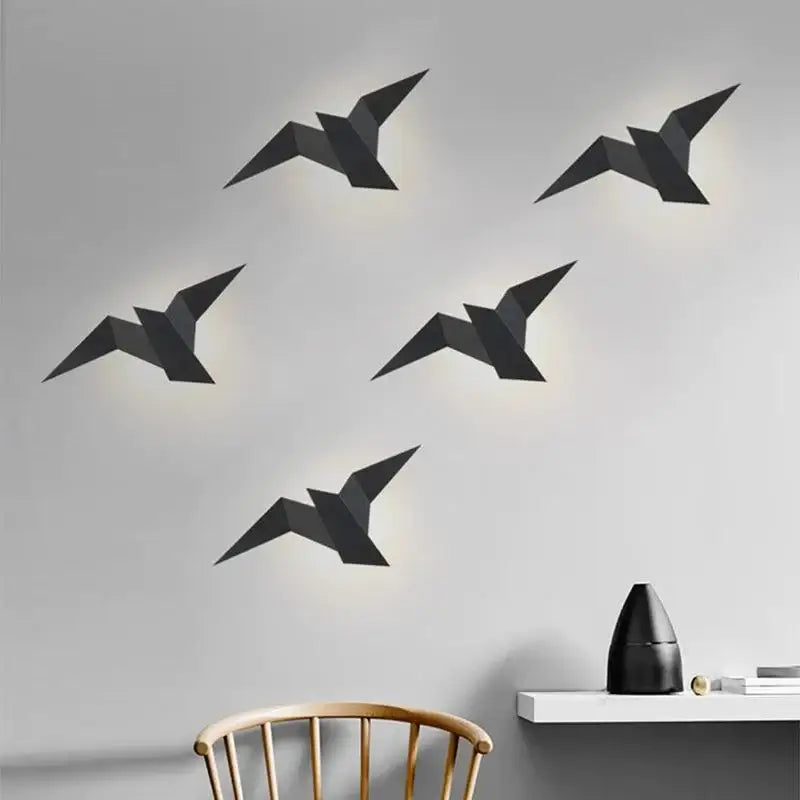 Auriol™ – Applique Murale LED Design Oiseau Noir & Or en Aluminium