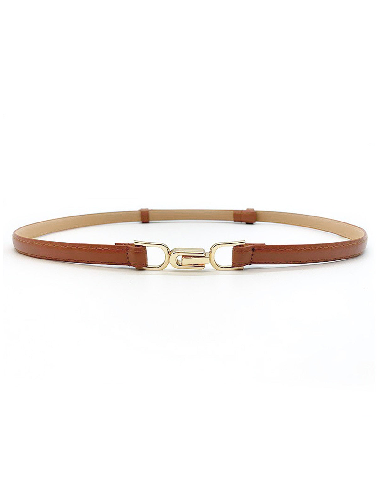 Ceinture en cuir moderne avec boucle en métal doré