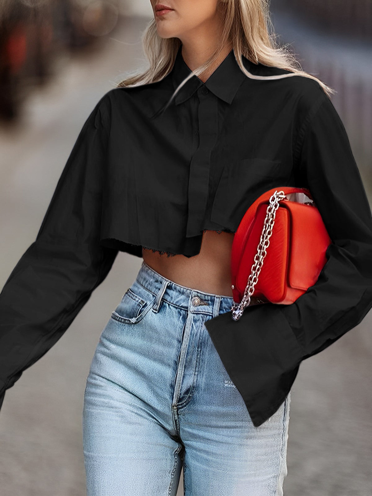 Blouse femme décolletée Raw Cut tendance