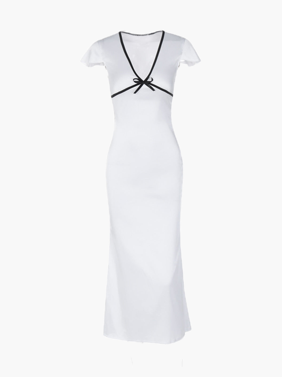 Robe Blanche à Contraste Élégante pour Femme