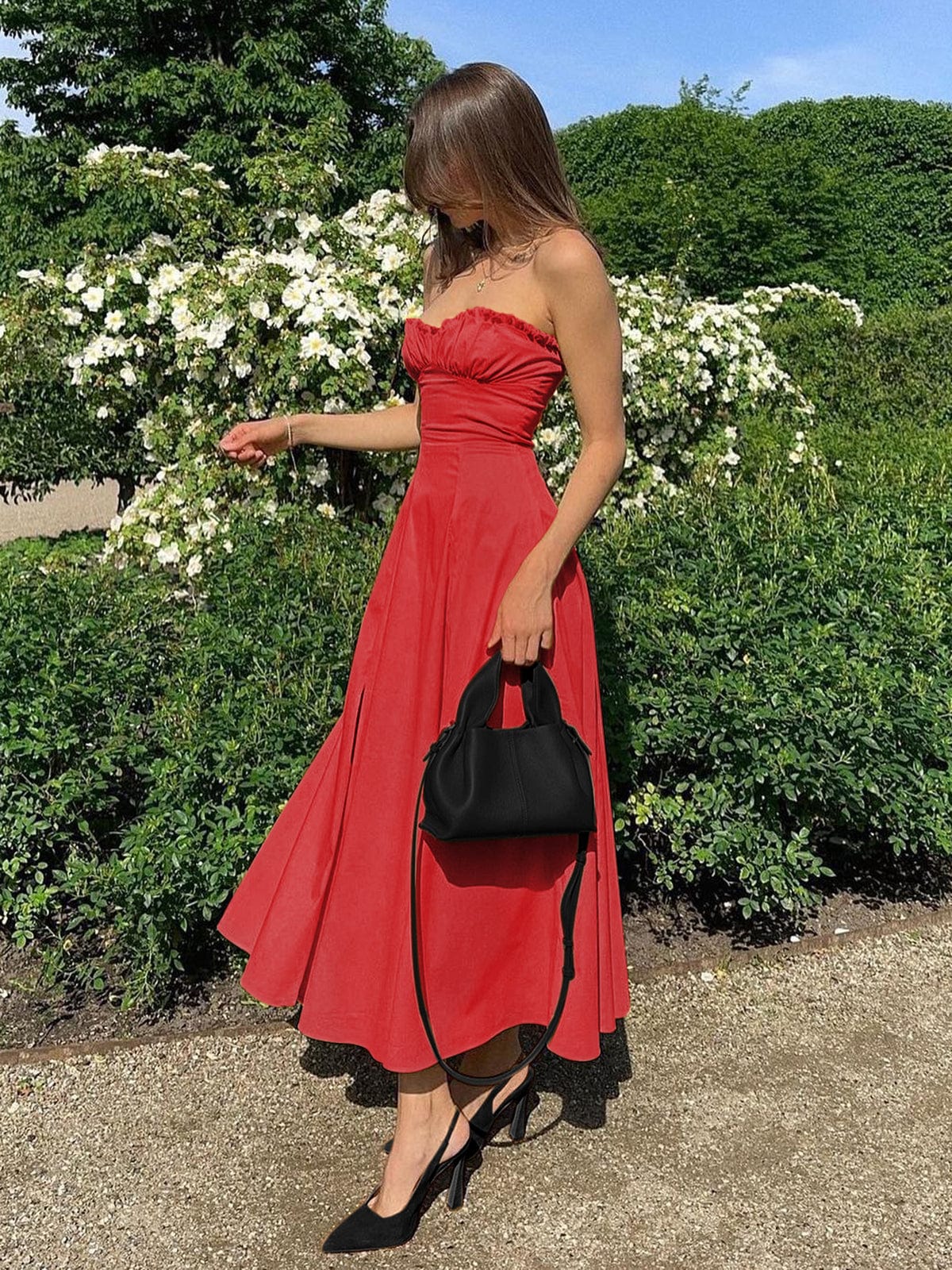 Robe Été Femme Bustier A-Ligne Chic et Féminine
