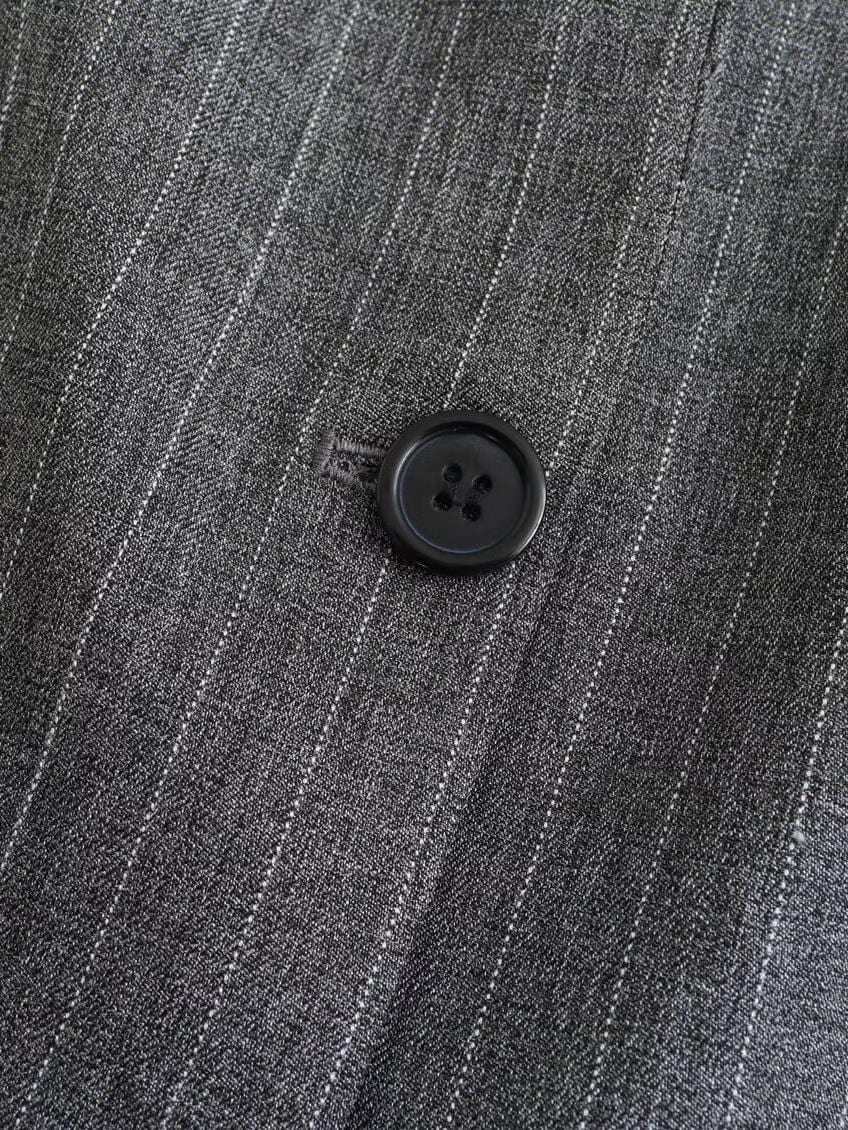 Blazer Femme Taille Grande Gris à Rayures Élégant