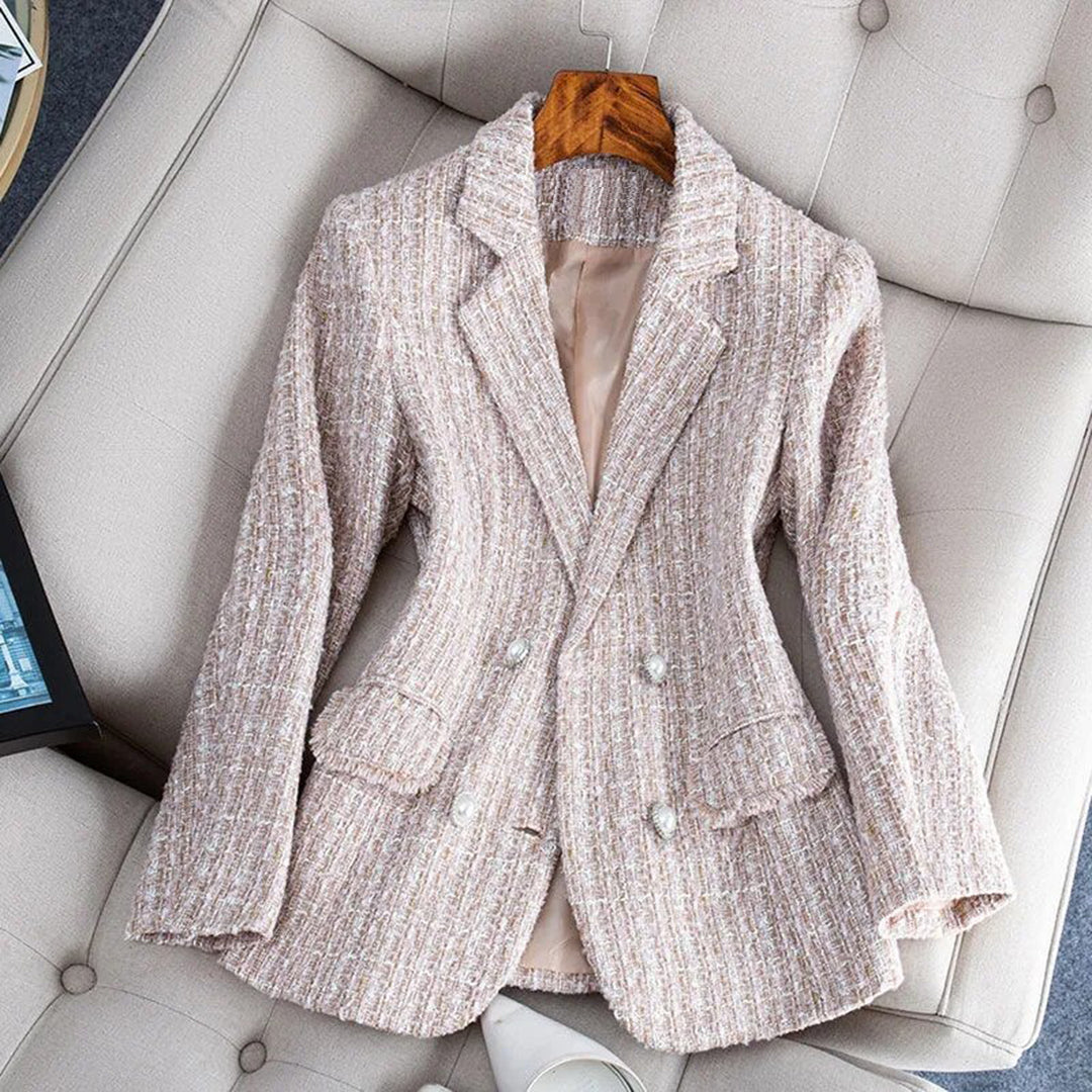 Blazer Femme Tailleur Chic à Carreaux Classique