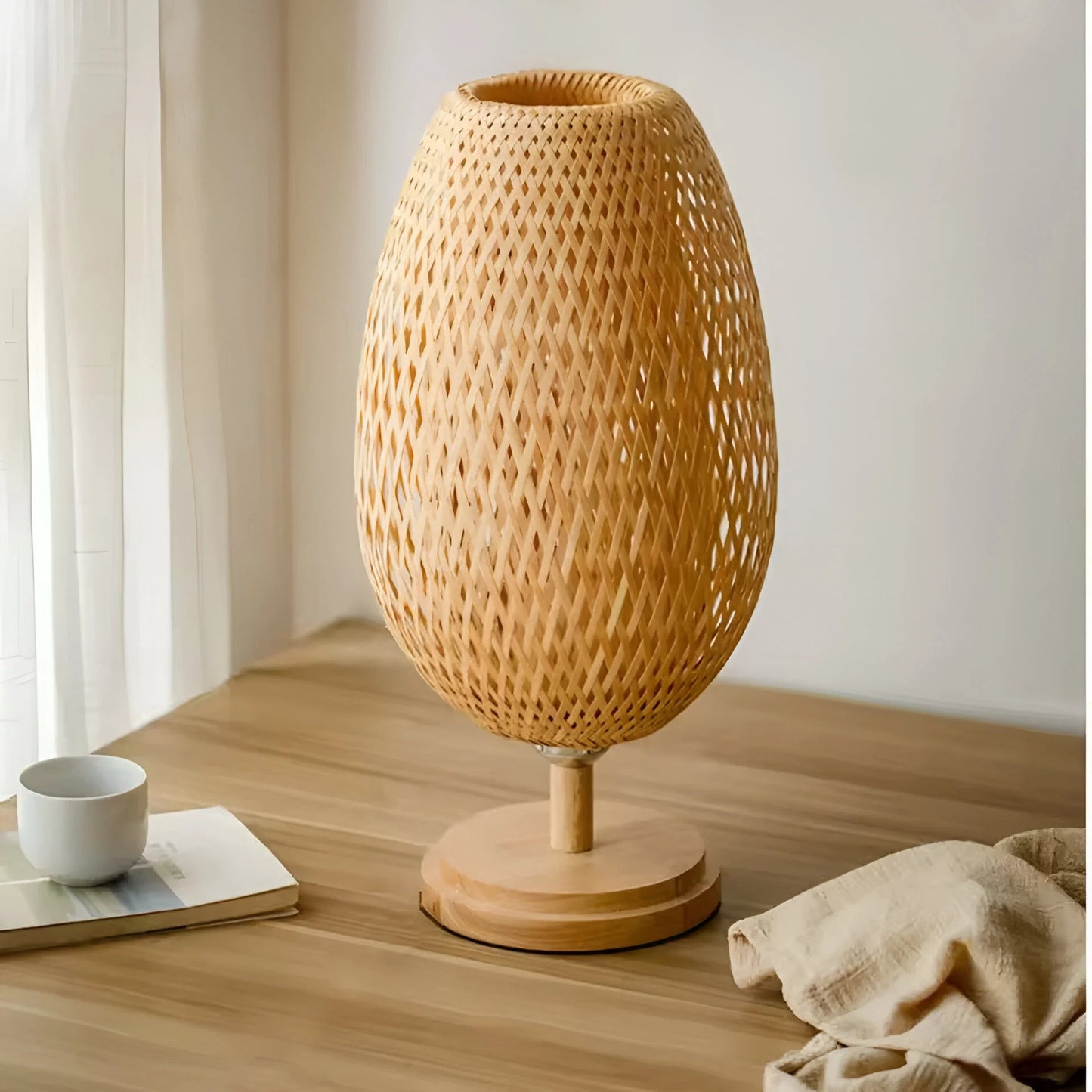 BambooGlow™ – Applique Murale Rattan Tissé Éclairage Doux Bohème