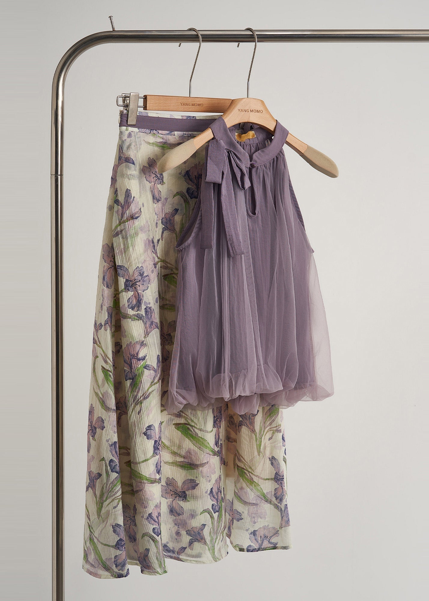 Jolie robe deux pièces en tulle lavande pour femmes - EasyApparels