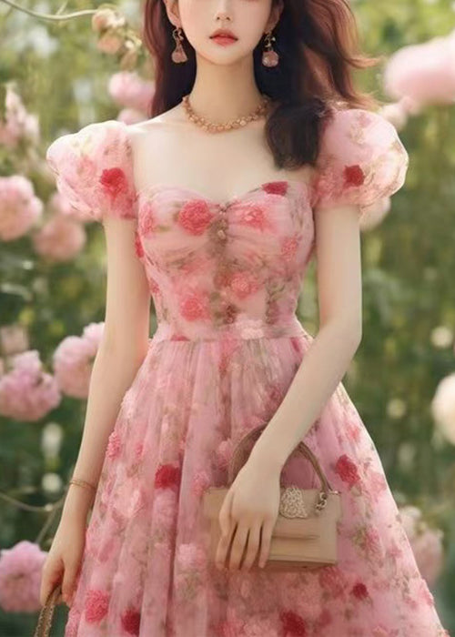 Robe longue en soie légère à imprimé floral pour femme - EasyApparels