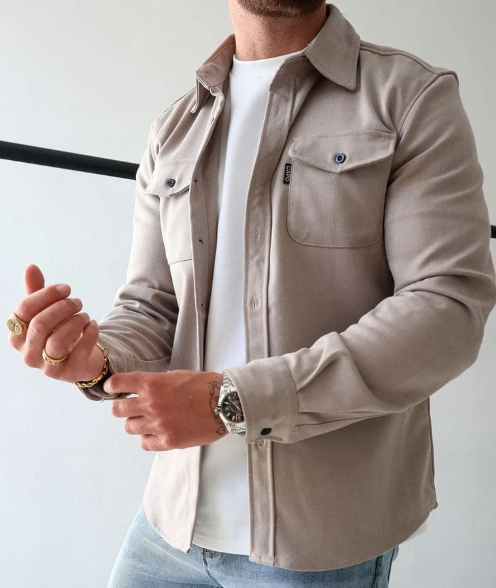 ProjetParis™ – Chemise Homme Élégante en Coton Confortable Automnale-1