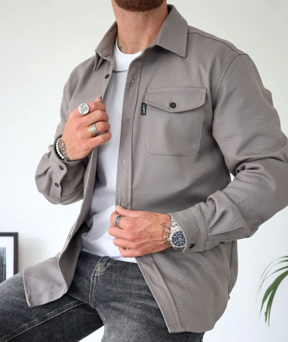 Variant image for ProjetParis™ – Chemise Homme Élégante en Coton Confortable Automnale-15