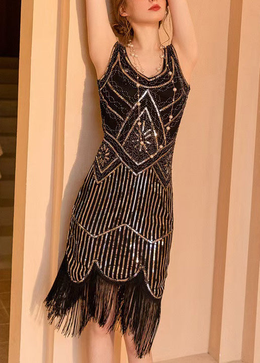 Robe de soirée noire élégante à paillettes pour femme - EasyApparels