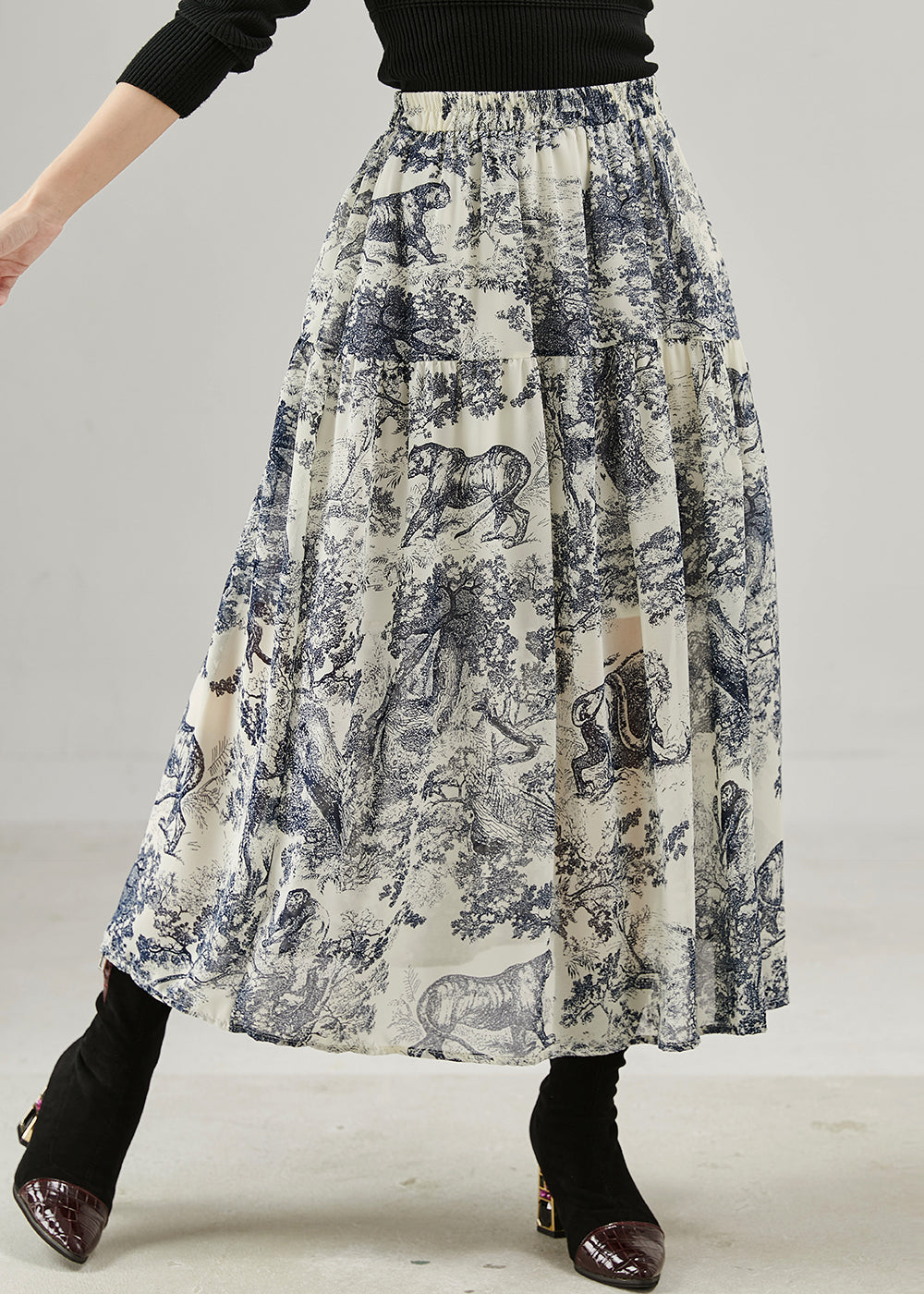 Jupes en coton imprimé fleuri pour femme élégante - EasyApparels