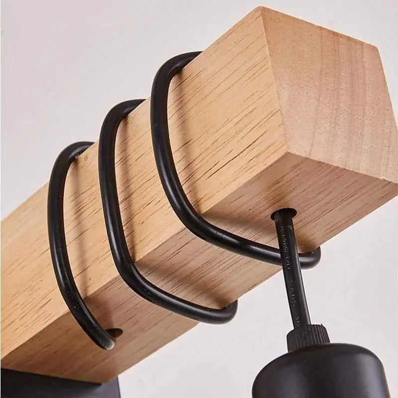 Boisora™ – Applique Murale Industrielle Noire & Blanche en Bois et Aluminium