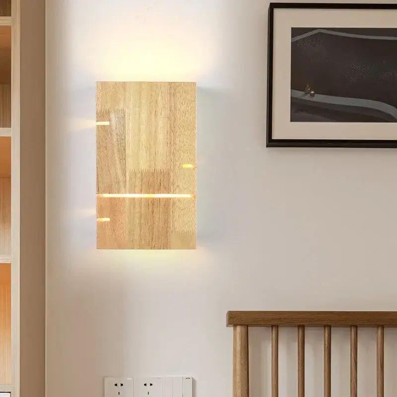Boitia™ – Applique Murale LED Bois Beige Moderne avec Double Éclairage Chaud/Froid