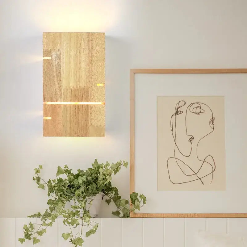Boitia™ – Applique Murale LED Bois Beige Moderne avec Double Éclairage Chaud/Froid