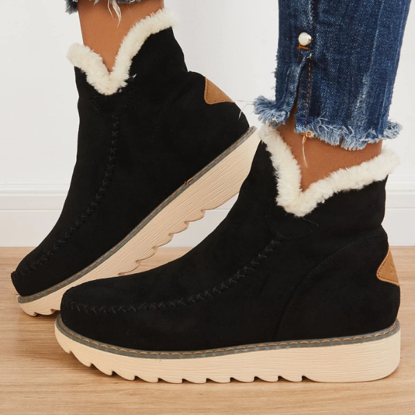 Bottines Femme Fourrure Chaude et Élégante Hiver