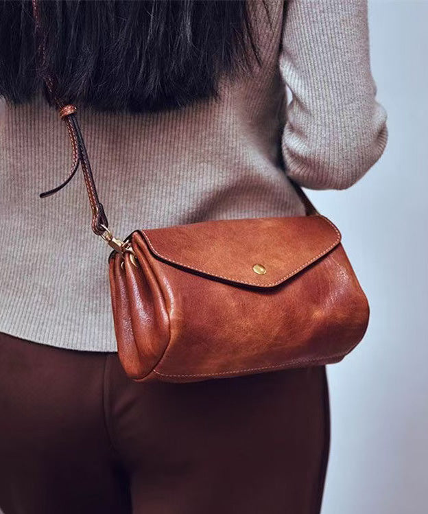 Robuste sac à dos en cuir khaki épais - EasyApparels
