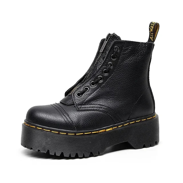 Bottes Hiver Cuir Véritable Élégantes - PanierRoyale