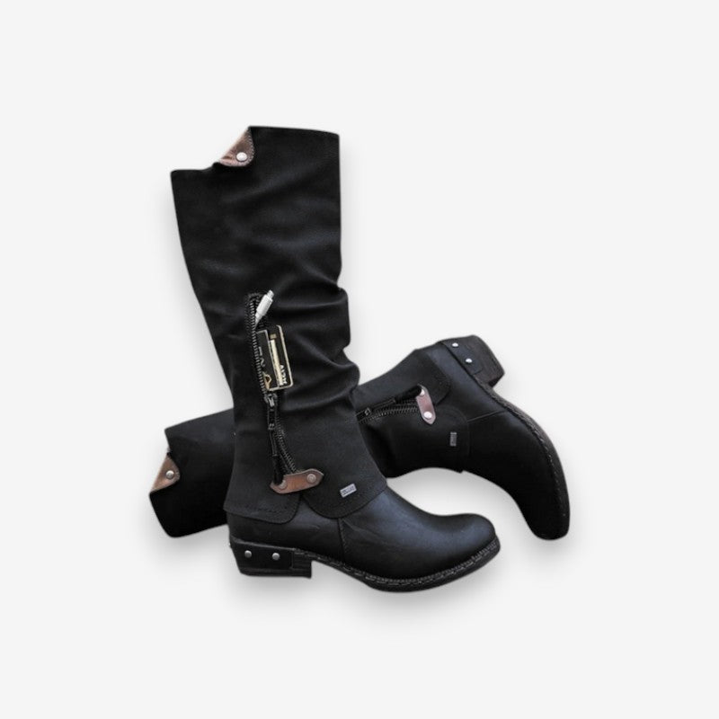Bottes Femmes Hauts Talons Fermeture Éclair