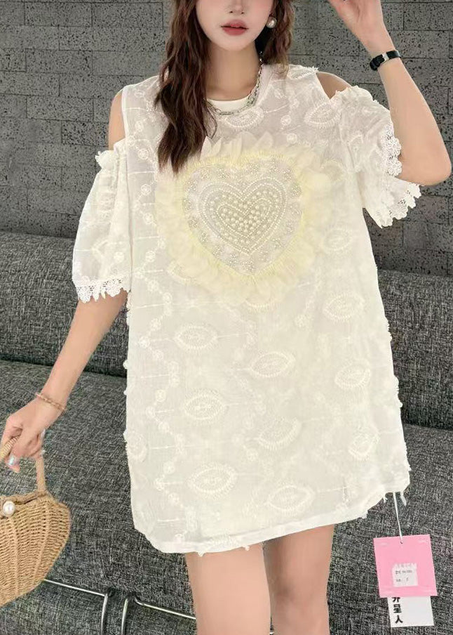 Chic Summer Off Shoulder Pearl Top - EasyApparels
