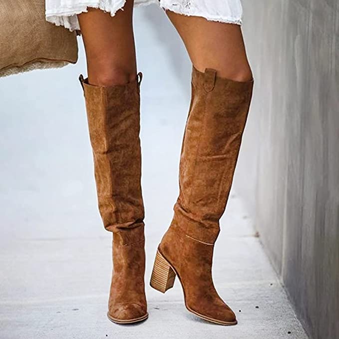 Bottes Femmes Country à Talon Bas pour Usage Quotidien