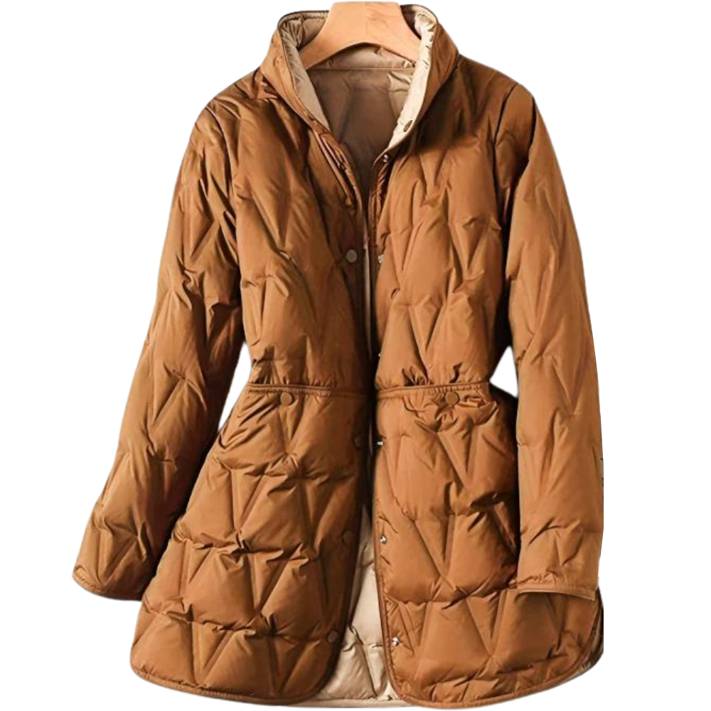 Doudoune Femme Hiver Manches Longues Boutons Noir Élégante