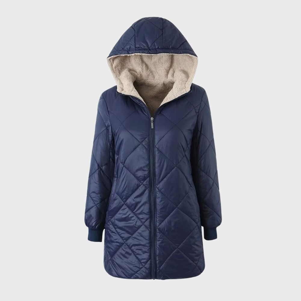 Veste Hiver Élégante à Capuche avec Manches Longues