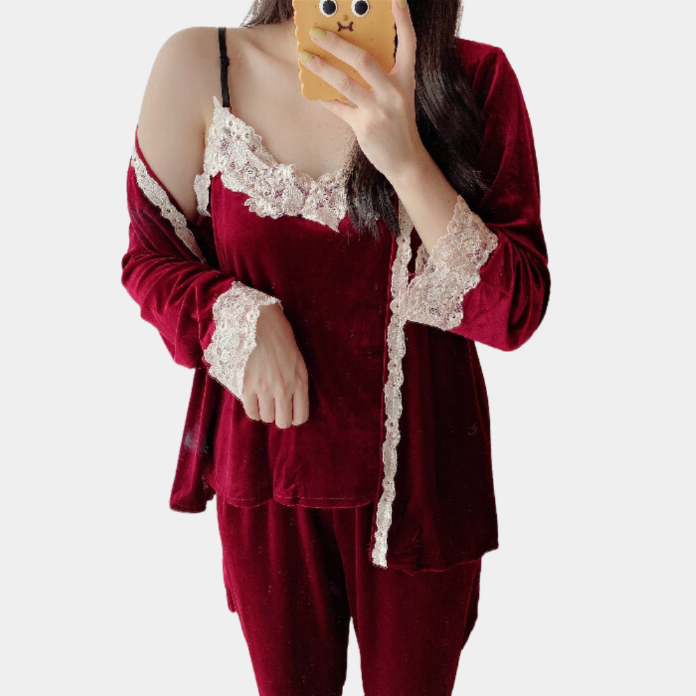 Pyjama Femme Dentelle Délicat 2 Pièces