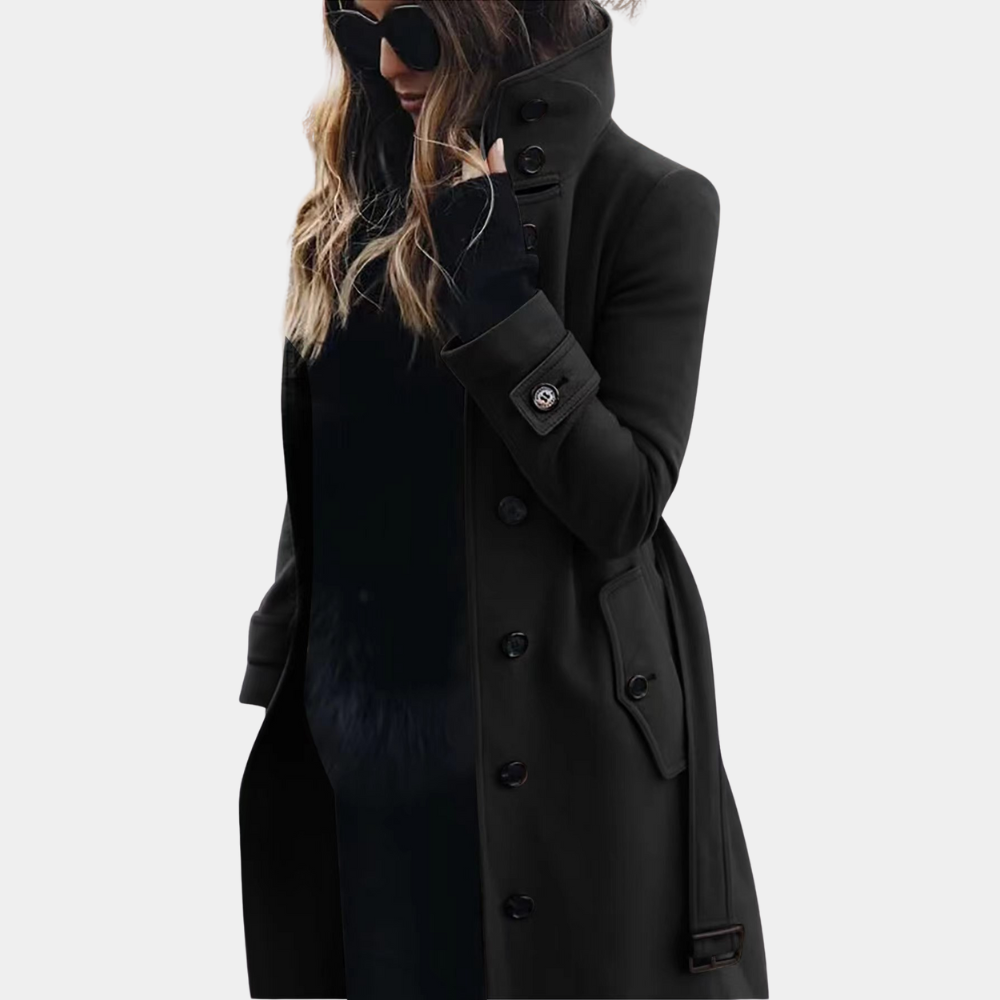 Manteau Femme Long Noir Élégant