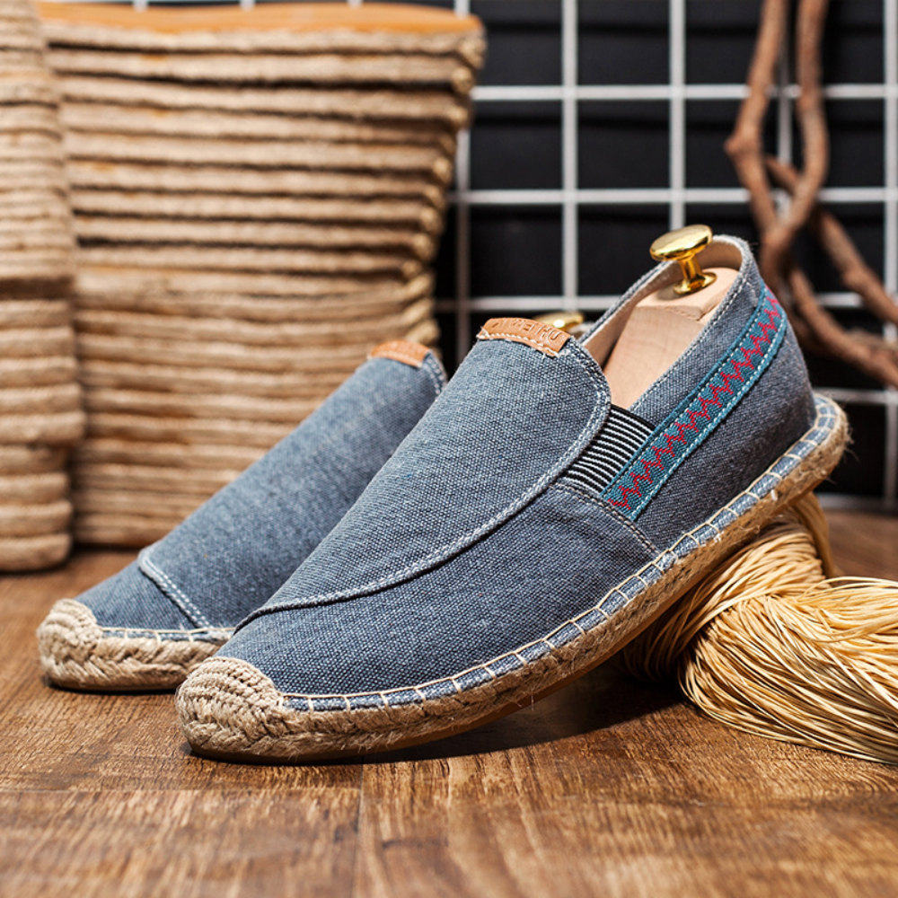 Mocassins Homme Toile Vintage Chic