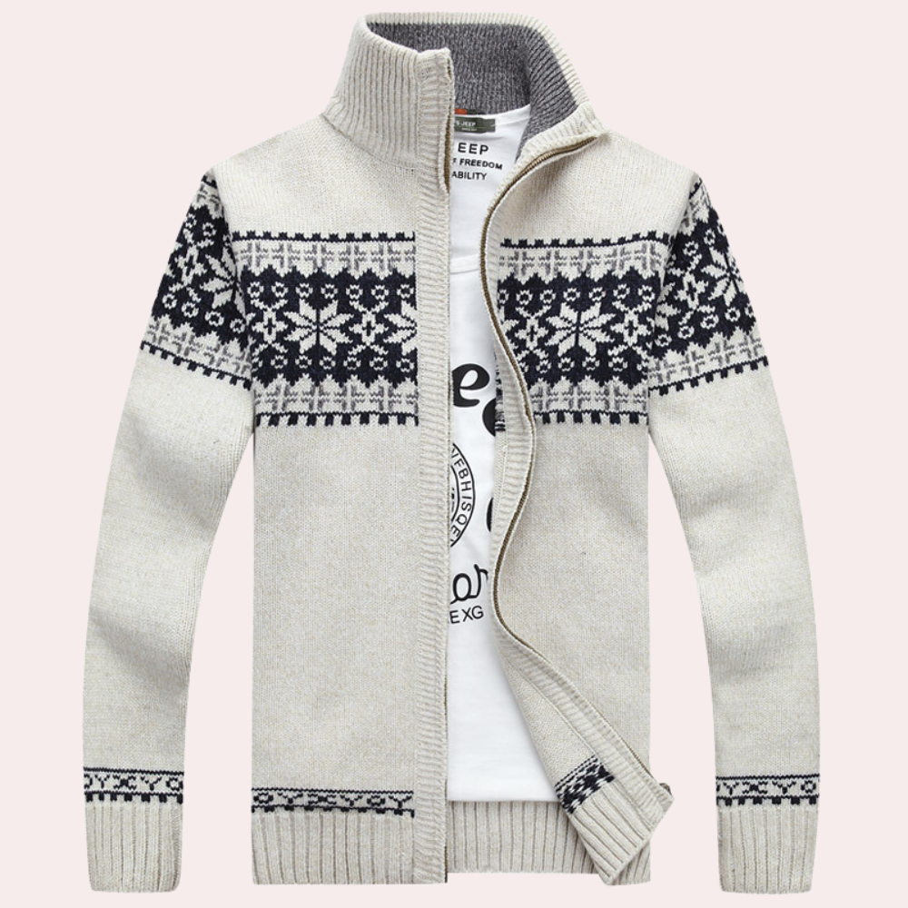 Cardigan Homme Classique Col Montant Élégant