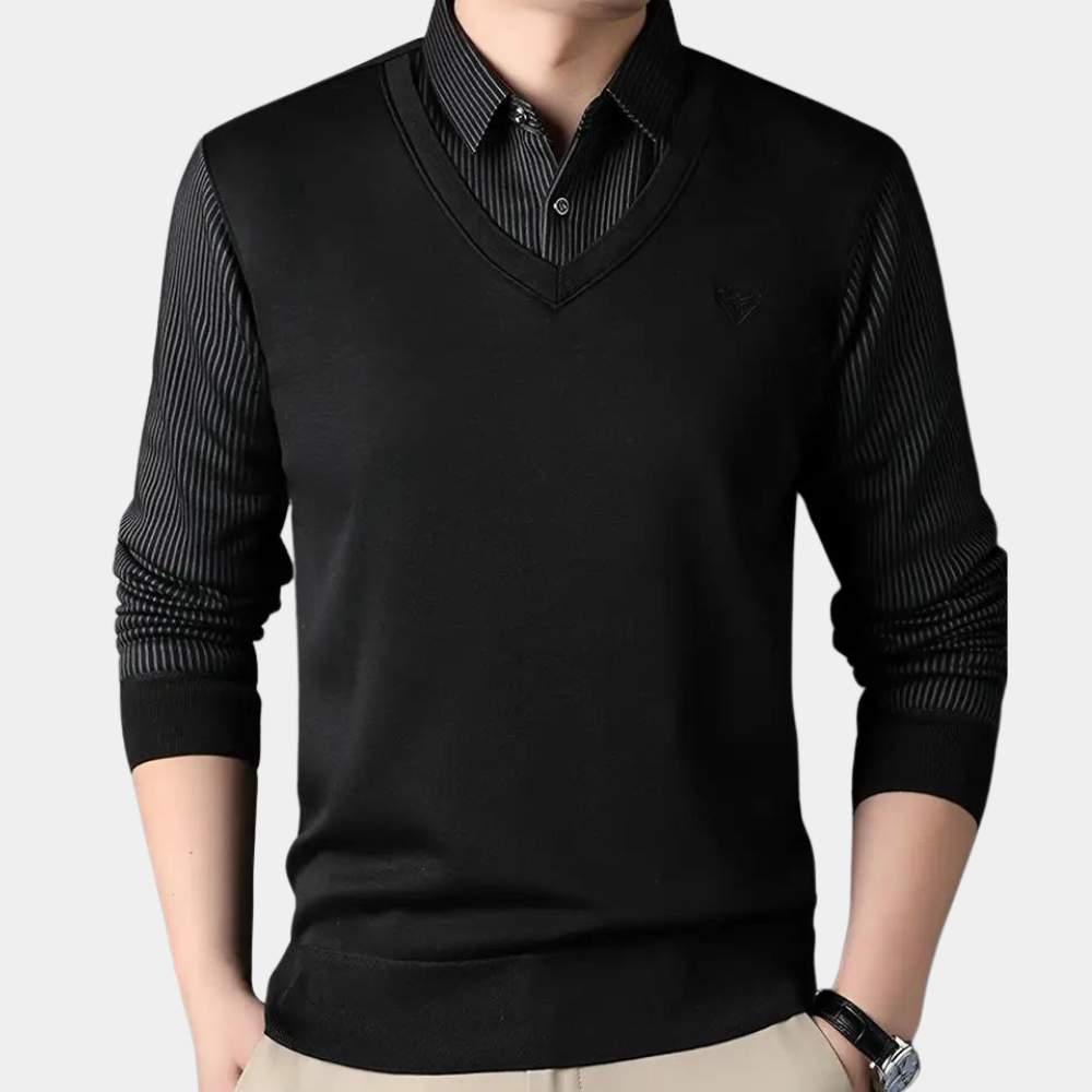 Pull à Col Chemise pour Homme Classique