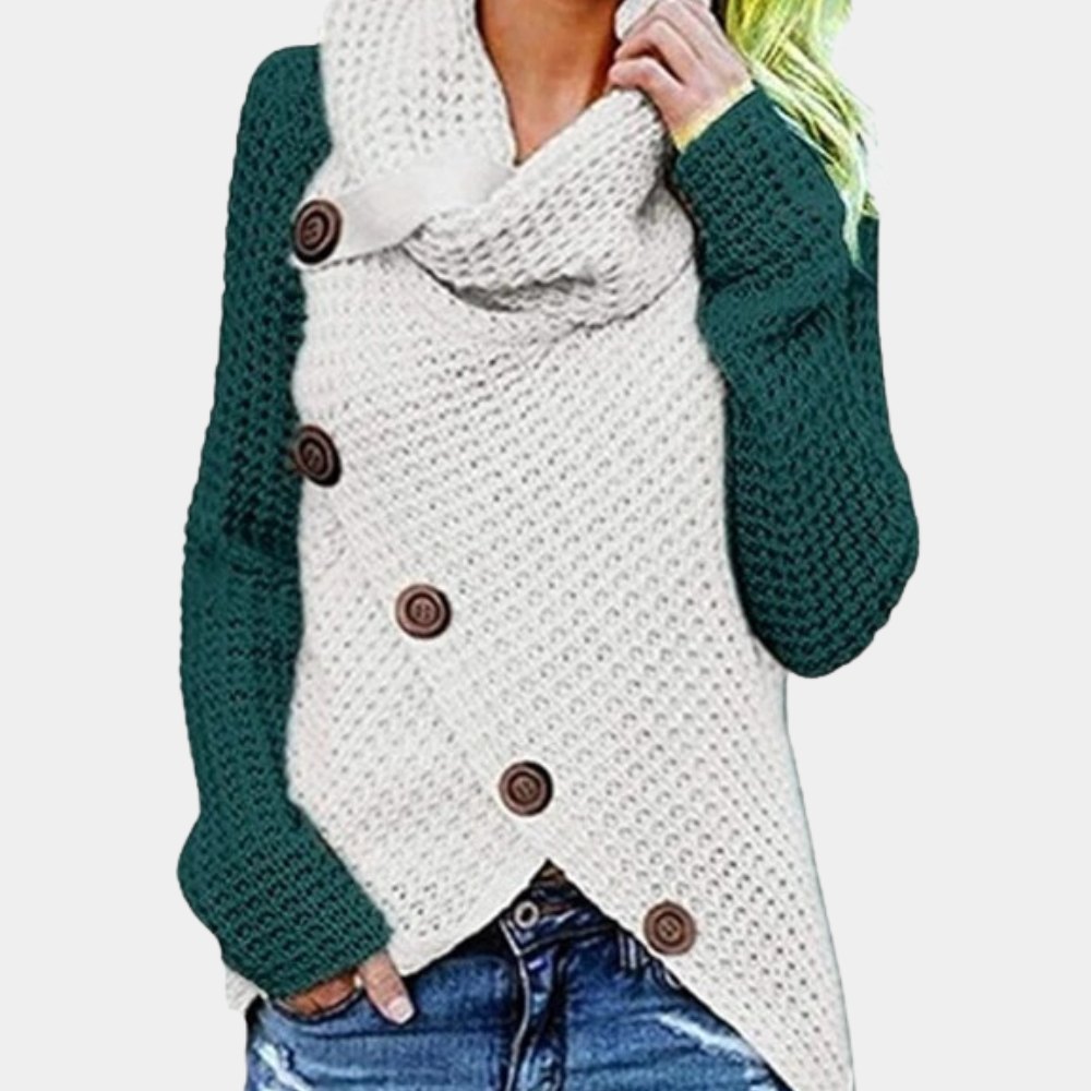 Pull Col Rond Asymétrique Femme