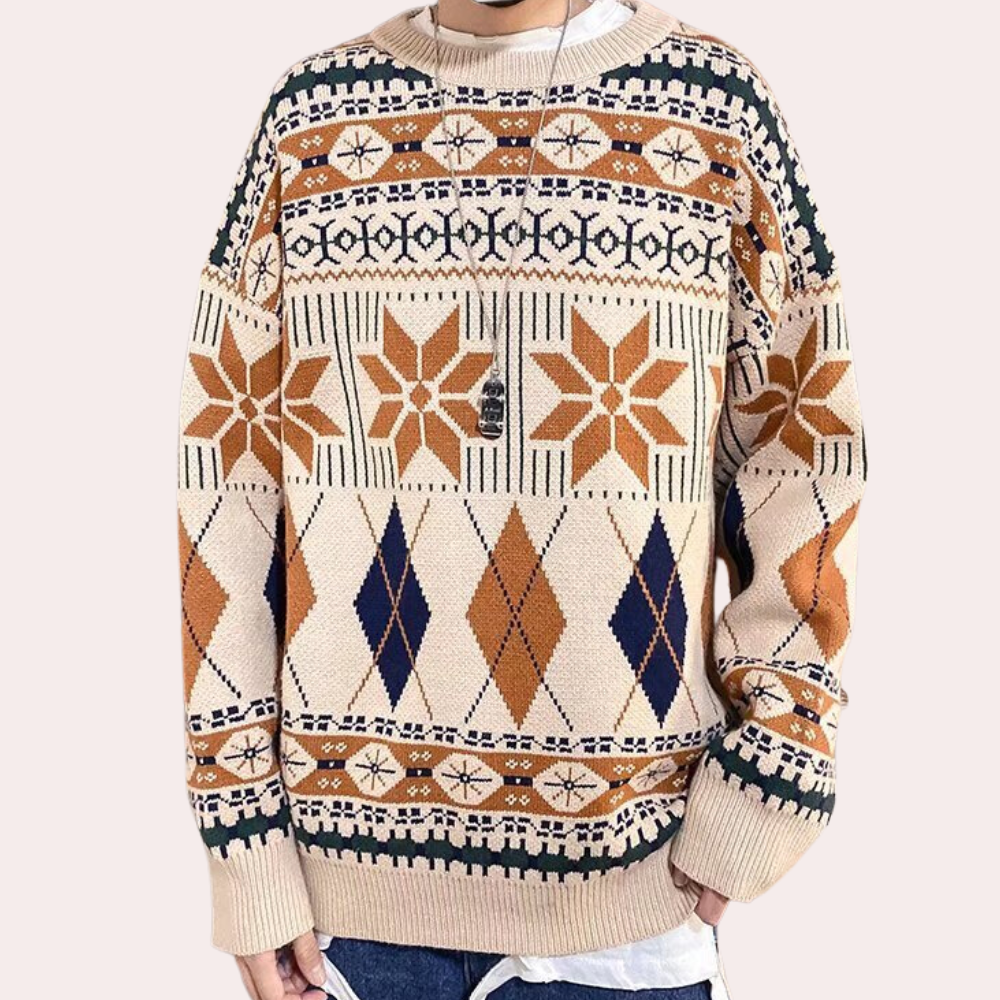 Pull Homme Oversize en Laine Chaude et Confortable