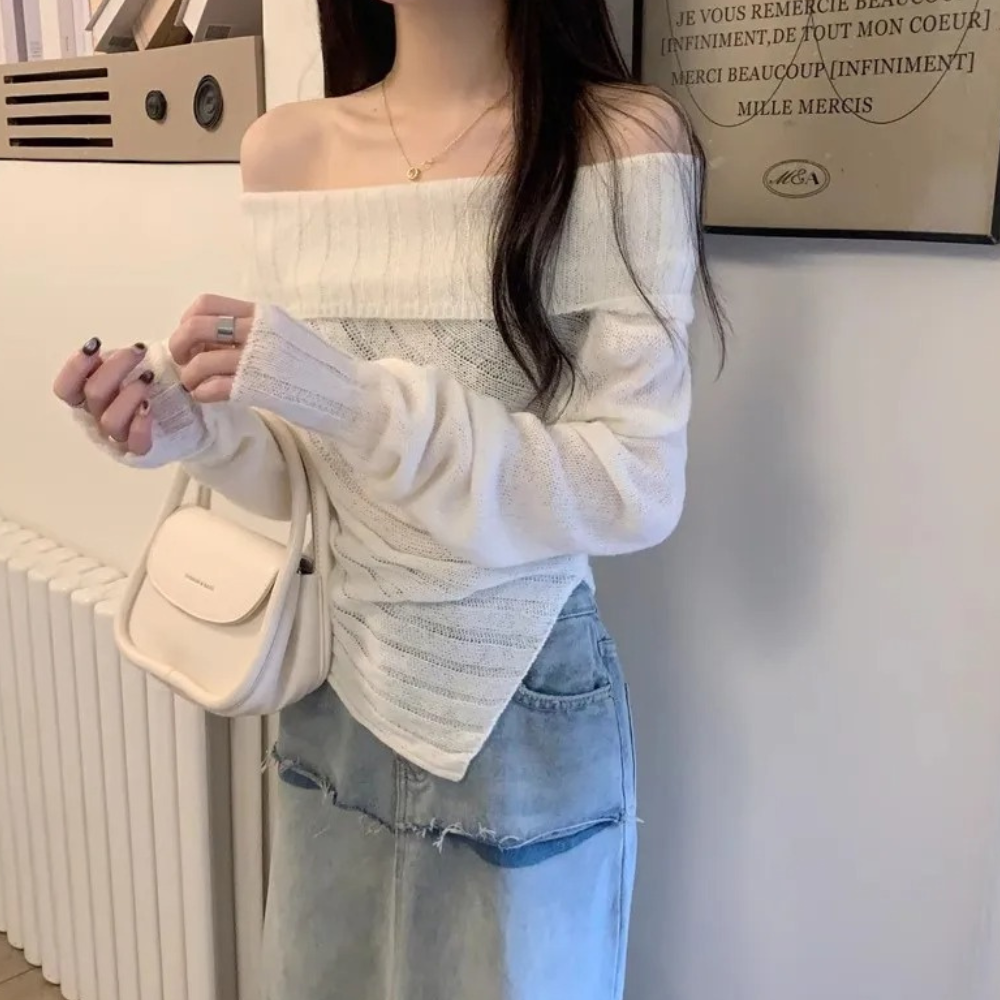 Pull Femme Tricoté Confortable et Doux