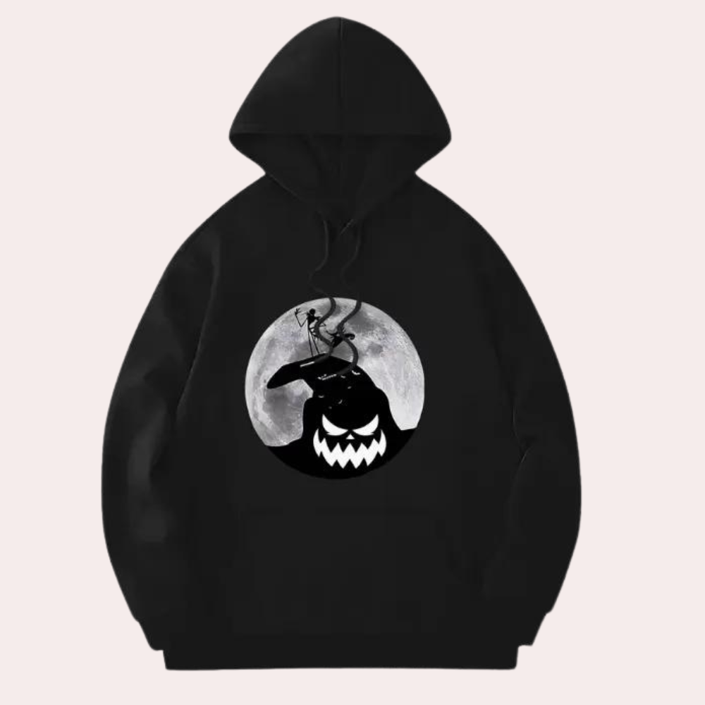 Sweat à capuche Halloween homme noir épais