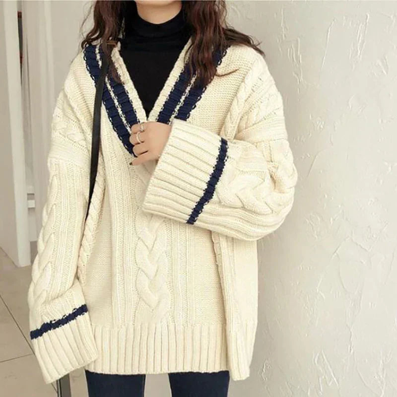 Pull Col V Féminin Doux et Chaud pour Hiver
