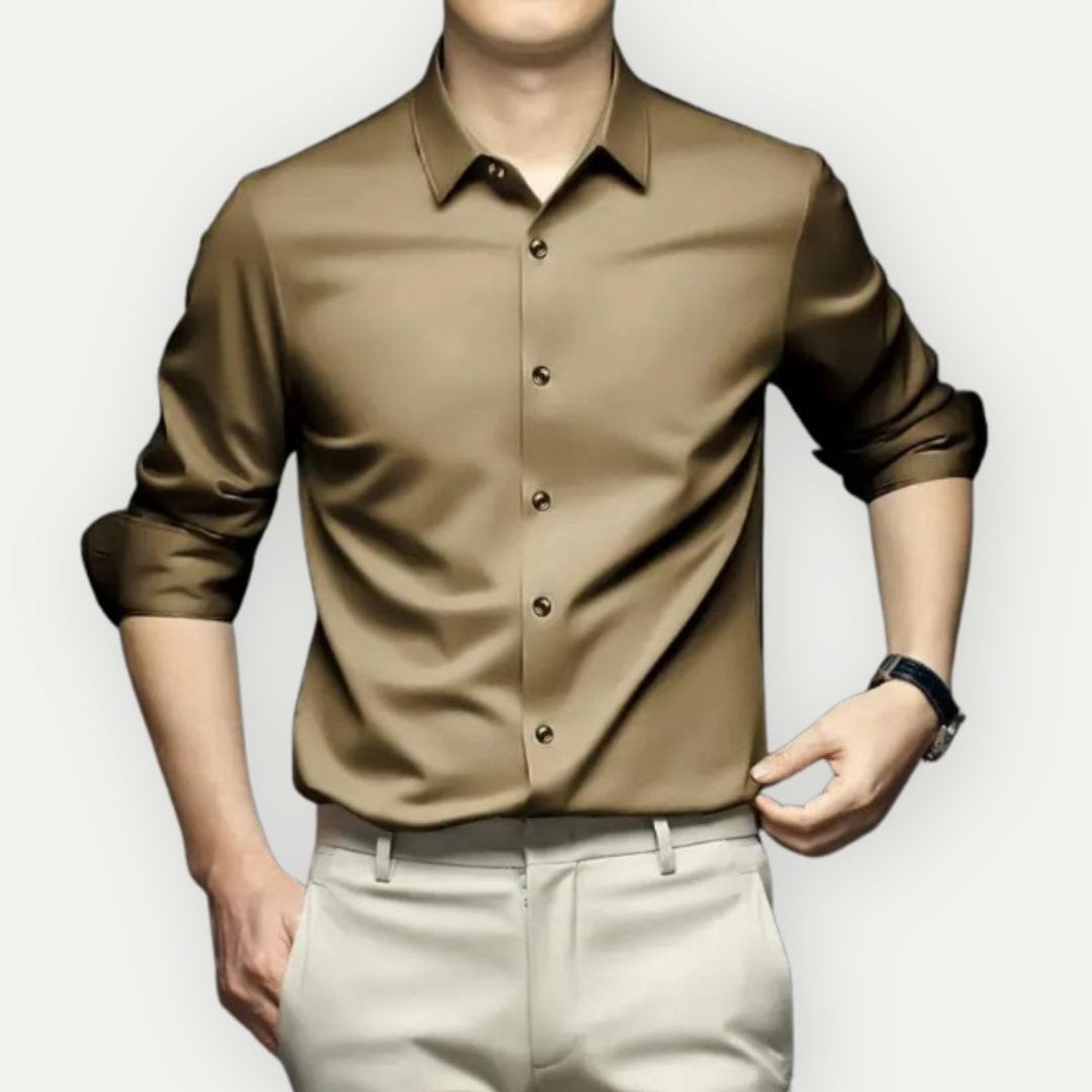Chemise Homme Slim Fit Manches Longues Élégante