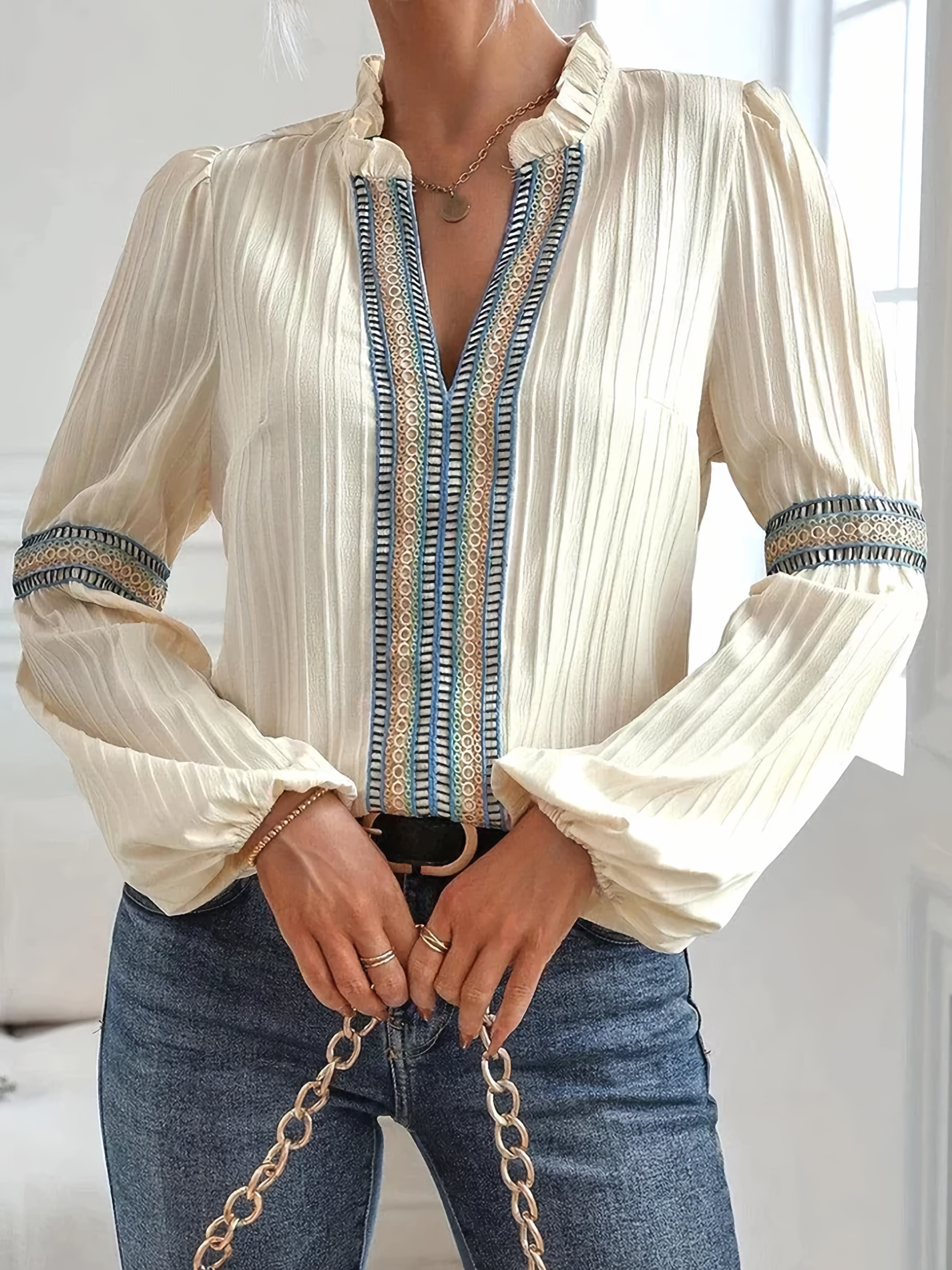 Blouse Femme Élégante Dentelle - PanierRoyale