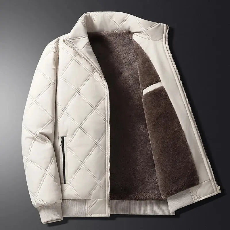 Veste parka hivernale brun épais pour homme