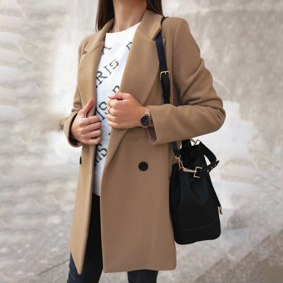 Manteau Femme Hiver Douillet avec Poches Réchauffantes