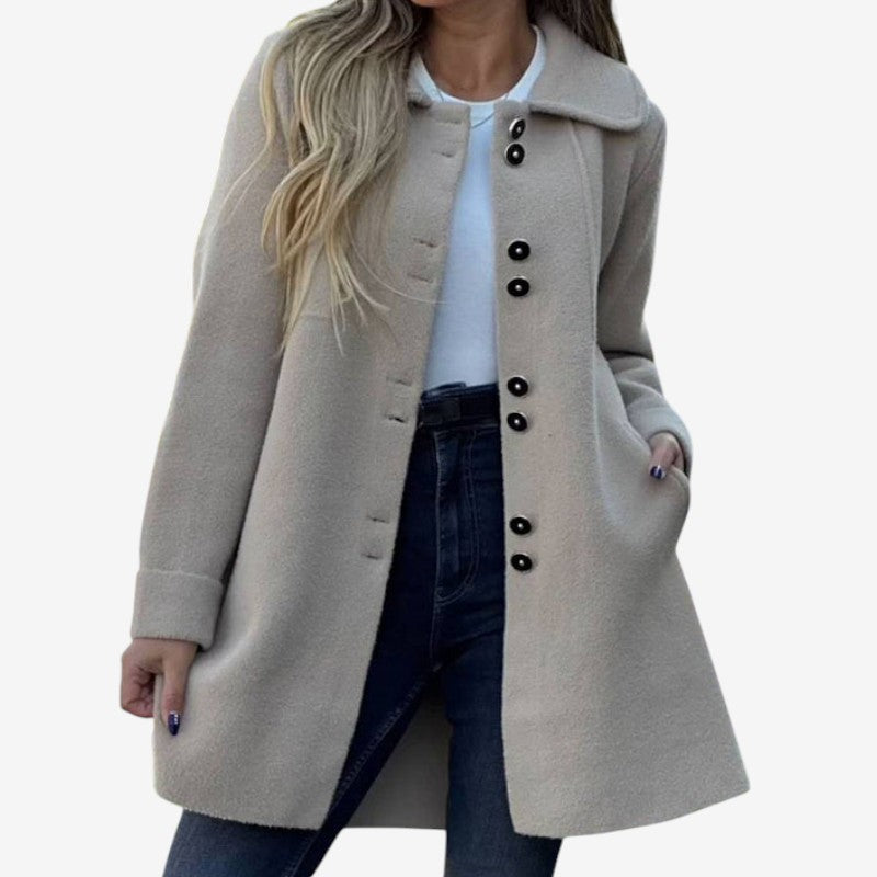 Manteau Hiver Chic à Manches Longues avec Capuchon et Poches