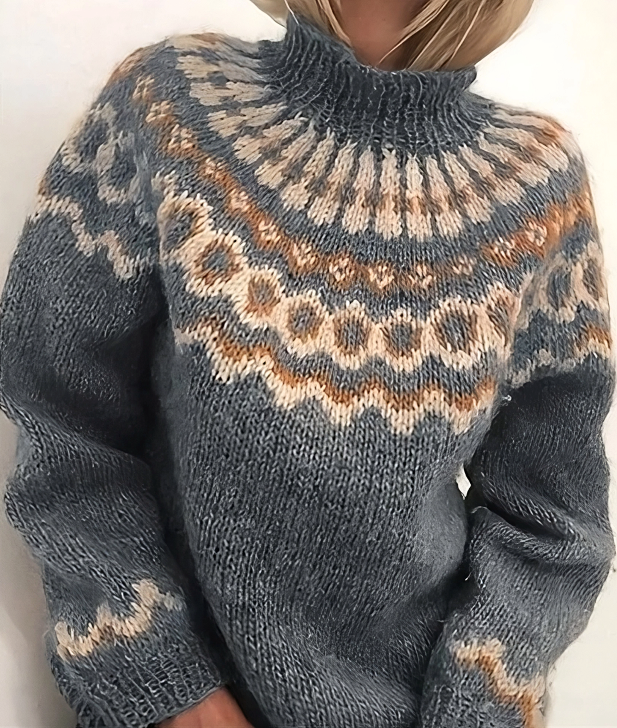Pull à Col Roulé Femme Laine Islandaise Douce
