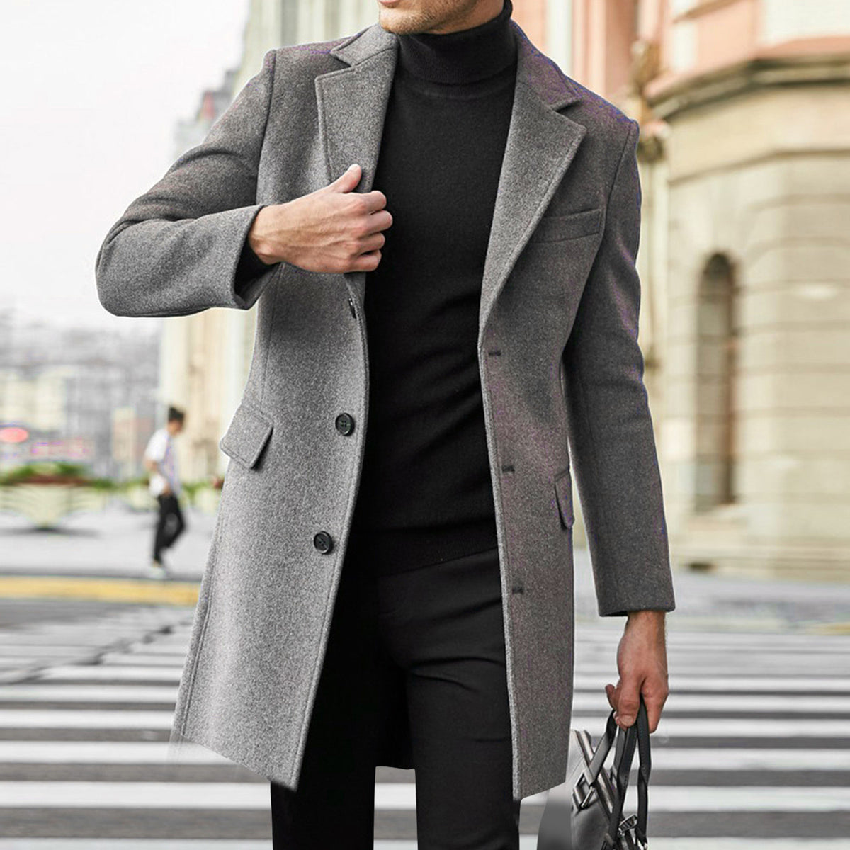 Caban Homme Laine Douce et Chaude