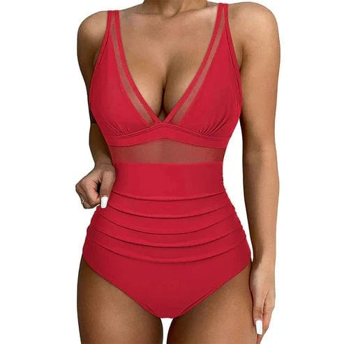 Calyvora™ – Maillot de Bain Femme 1 Pièce en maille amaincissant