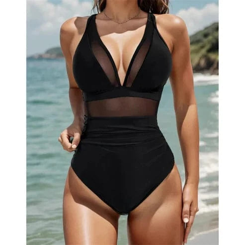Calyvora™ – Maillot de Bain Femme 1 Pièce en maille amaincissant