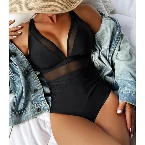 Calyvora™ – Maillot de Bain Femme 1 Pièce en maille amaincissant