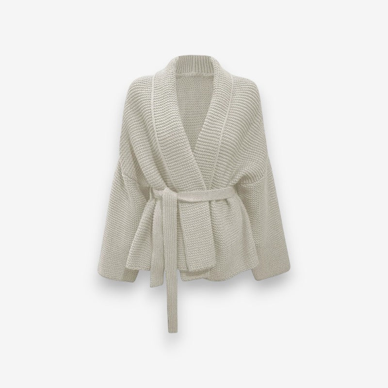 Cardigan Epais Douillet avec Ceinture pour Femme