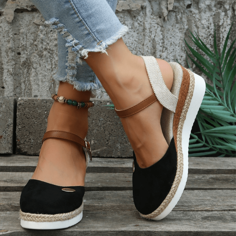 Sandales Talon Femmes Élégantes à Fermeture Réglable